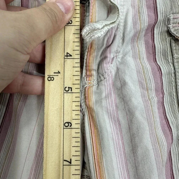 Vintage Y2K American Eagle Capri pants womens 8 pink striped embroidered ruched - Picture 5 of 8